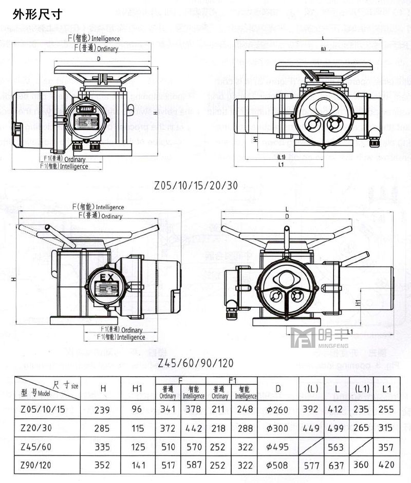 Multi-turn valve electric actuators MFDZ-15